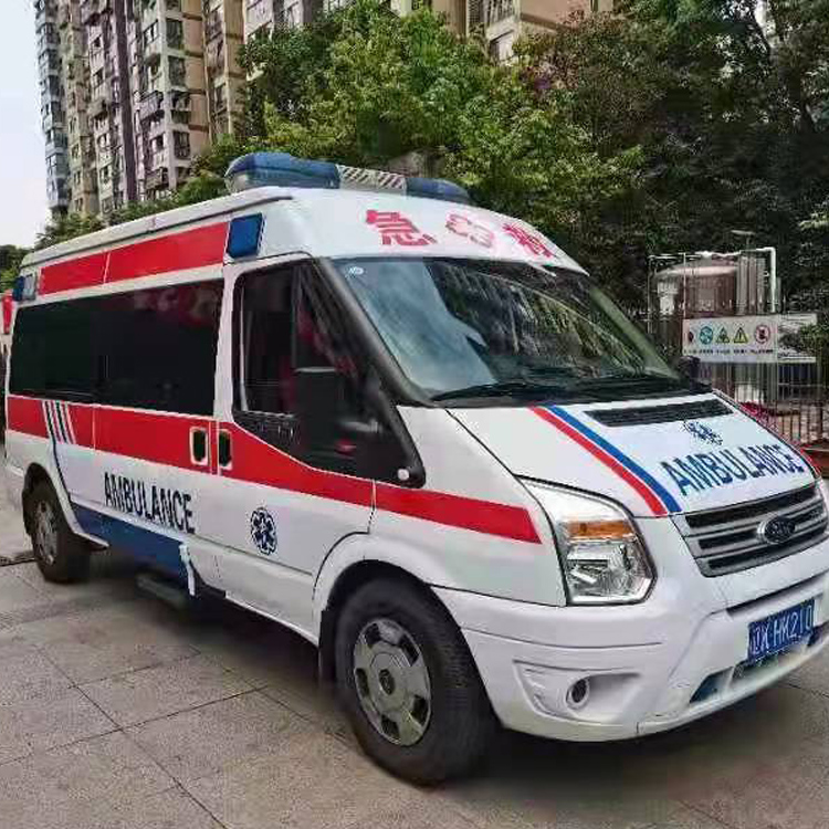 桥西长途救护车护送病人返乡